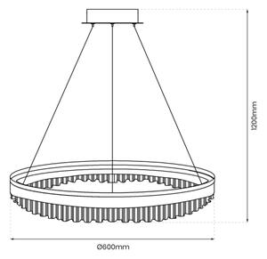 LED Lestenec na vrvici PRECIOSA LED/52W/230V pr. 60 cm zlata