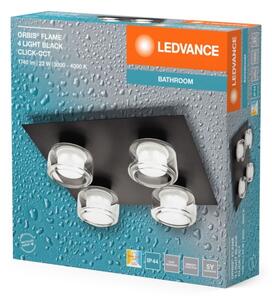 Ledvance -LED Kopalniška stropna svetilka ORBIS FLAME 4xLED/5,5W/230V IP44 črna