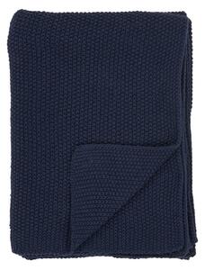 Temno modra odeja iz recikliranega bombaža 130x170 cm Santos – House Nordic