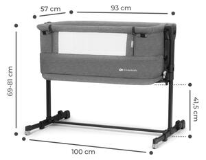 KINDERKRAFT - Otroška posteljica NESTE GROW temna siva