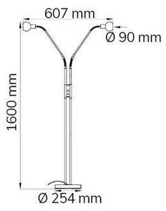 Wofi 307102640000 - LED Zatemnitvena talna svetilka NOIS 2xLED/5W/230V