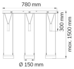 Wofi 7263.06.54.6000 - LED Zatemnitveni lestenec na vrvici 3xLED/7,5W/230V + 3xLED/1W