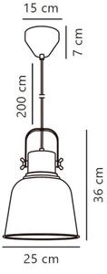 Nordlux - Lestenec na vrvici ADRIAN 1xE27/25W/230V pr. 25 cm siva