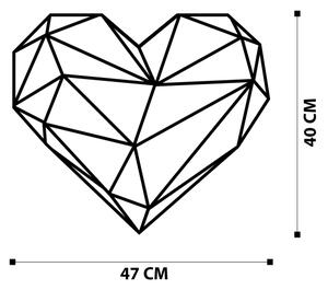 Stenska dekoracija 47x40 cm heart kovina