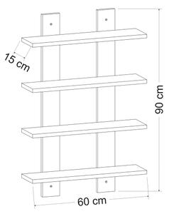 Stenska polica LAUREL 90x60 cm bela
