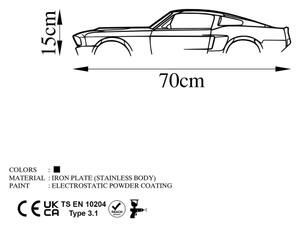 Stenska dekoracija 70x15 cm car kovina