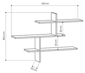 Stenska polica LEO 80,5x123 cm bela