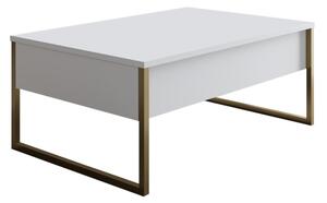 Klubska mizica LUXE 40x90 cm bela/zlata