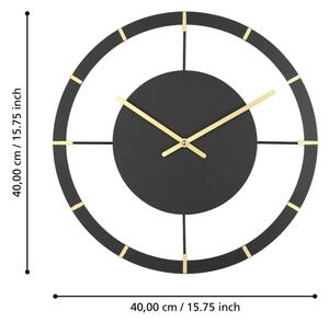 Eglo 425515 - Stenska ura OKAZAKI 1xAA pr. 40 cm črna/zlata