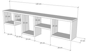 Stenska polica AMANOS 32x120 cm bor