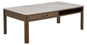 Bež-temno rjava klubska mizica s keramično ploščo 70x130 cm Southampton – Actona
