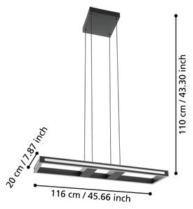 Eglo 99678 - LED Zatemnitveni lestenec na vrvici SALVILANAS-Z LED/21W/230V 2700-6500K