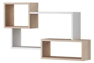 STENSKI REGAL 86,8/54,1/18 cm bela, hrast sonoma