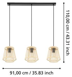 Eglo 43853 - Lestenec na vrvici HYKEHAM 3xE27/40W/230V