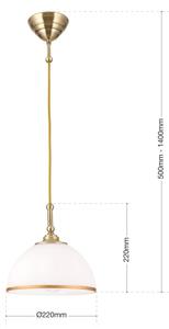 Orion HL 6-1808/1 - Lestenec na vrvici OLD LAMP 1xE27/40W/230V bela/medenina