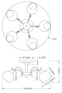 Globo 54711-5 - Stropna svetilka PERDITA 5xE14/40W/230V