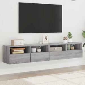 VidaXL Stenska TV omarica 2 kosa siva sonoma 80x30x30 cm inž. les