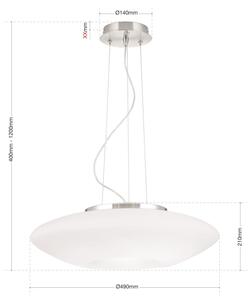 Orion HL 6-1559/2 - Lestenec na vrvici BLANC 2xE27/60W/230V pr. 49 cm mat krom