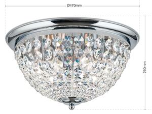 Orion DLU 1840/47-Kristalna stropna svetilka PLAFOND 6xE27/40W/230V pr. 47 cm krom