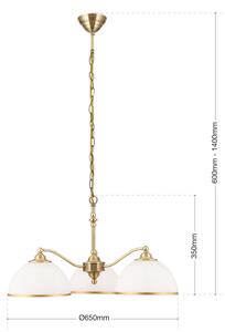 Orion LU 1838/3 - Lestenec na verigi OLD LAMP 3xE27/40W/230V bela/medenina