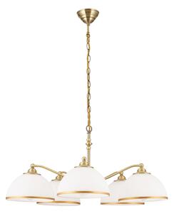 Orion LU 1838/5 - Lestenec na verigi OLD LAMP 5xE27/40W/230V bela/medenina