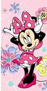 Rožnata bombažna otroška brisača 70x140 cm Minnie "Pink bow" – Jerry Fabrics
