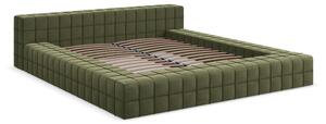 Zelena oblazinjena zakonska postelja z letvenim dnom 160x200 cm Akela – Makamii