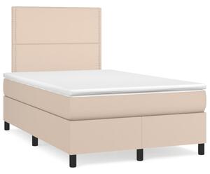 VidaXL Box spring postelja z vzmetnico kapučino 120x190cm umetno usnje