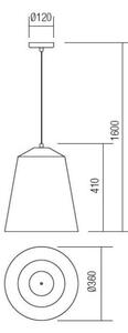 Redo 01-1104 - Lestenec na vrvici AYLA 1xE27/42W/230V pr. 36 cm zlata