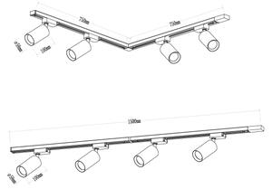 Reflektor za tračni sistem PIPE 4xGU10/10W/230V črna