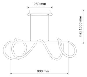 LED Lestenec na vrvici EMMA LED/38W/230V črna