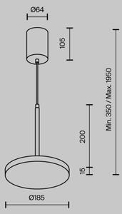 Maytoni P076PL-L12W3K-BS - LED Lestenec na vrvici PLATO LED/12W/230V 3000K zlata