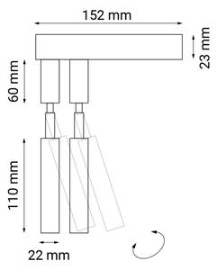 Shilo 9014 - Stenski reflektor DOHAR 2xG9/10W/230V črn