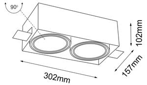 Shilo 7328 - Vgradna svetilka KOMORO 2xGU10/15W/230V bela