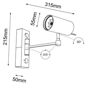 Shilo 2209 - Stenska svetilka FUSSA 1xGU10/15W/230V črna