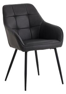 Temno sivi oblazinjeni jedilni stoli v kompletu z nasloni za roke 2 ks Nolan Square – Unique Furniture