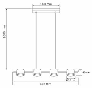 LED Lestenec na vrvici MIRELLA 4xGX53/6W/230V zlata/črna