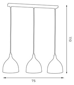 Lestenec na vrvici NOAK 3xE27/15W/230V črna