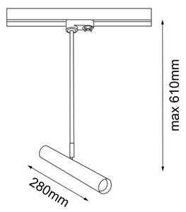 Amplex 8881 - Lestenec na drogu za tračni sistem AKADI 1xGU10-MR11/15W/230V