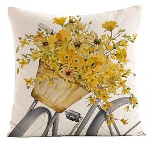 Lanena prevleka za vzglavnik VELOBLOOM 45x45 cm, kremna