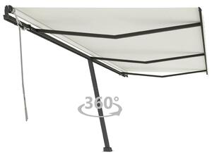 VidaXL Prostostoječa ročno zložljiva tenda 600x350 cm krem