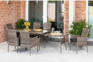 Gardenson Vrtna Garnitura Sevilla, 7-Delno, Rjava, Blazine