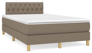 VidaXL Box spring postelja z vzmetnico LED taupe 120x190 cm blago