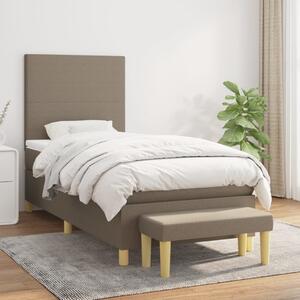 VidaXL Box spring postelja z vzmetnico taupe 100x200 cm blago