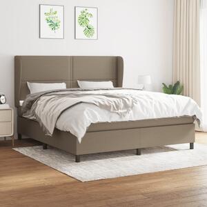 VidaXL Box spring postelja z vzmetnico taupe 160x200 cm blago