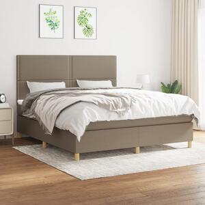 VidaXL Box spring postelja z vzmetnico taupe 160x200 cm blago