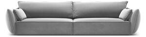 Svetlo siva žametna sedežna garnitura 248 cm Vanda – Mazzini Sofas