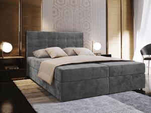 Oblazinjena postelja boxspring GLORIEN VELVET 160x200 cm siva Vzmetnica: Vzmetnica Bonell