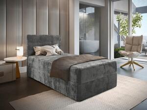 Oblazinjena postelja boxspring GLORIEN VELVET 90x200 cm siva Vzmetnica: Vzmetnica Bonell