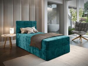 Oblazinjena postelja boxspring GLORIEN VELVET 90x200 cm turkizna Vzmetnica: Vzmetnica Bonell